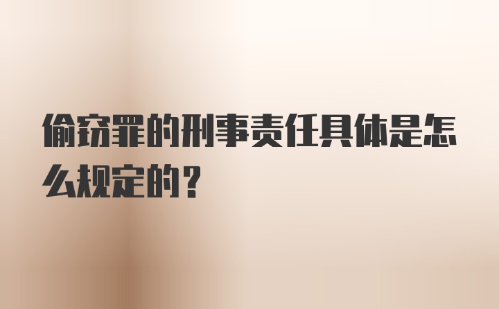 偷窃罪的刑事责任具体是怎么规定的？