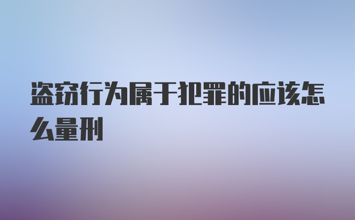 盗窃行为属于犯罪的应该怎么量刑