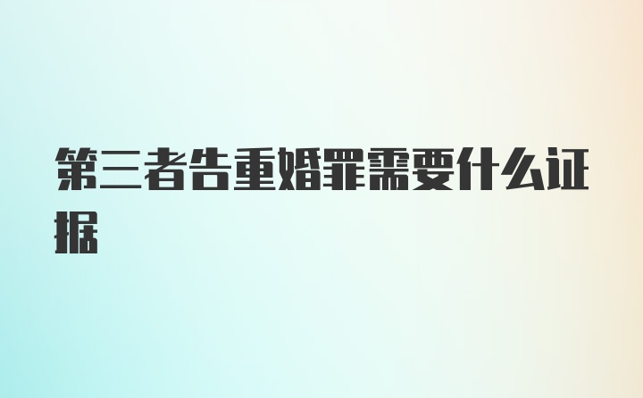 第三者告重婚罪需要什么证据