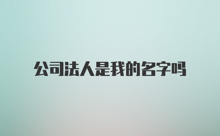 公司法人是我的名字吗