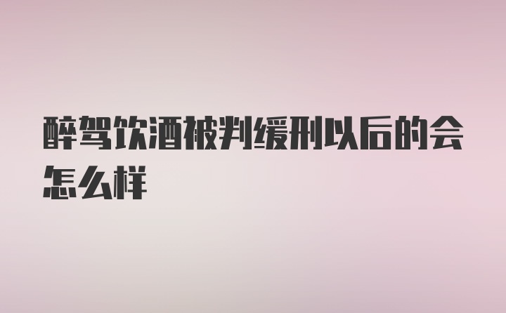 醉驾饮酒被判缓刑以后的会怎么样