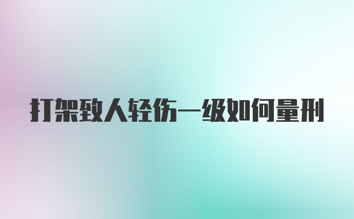 打架致人轻伤一级如何量刑