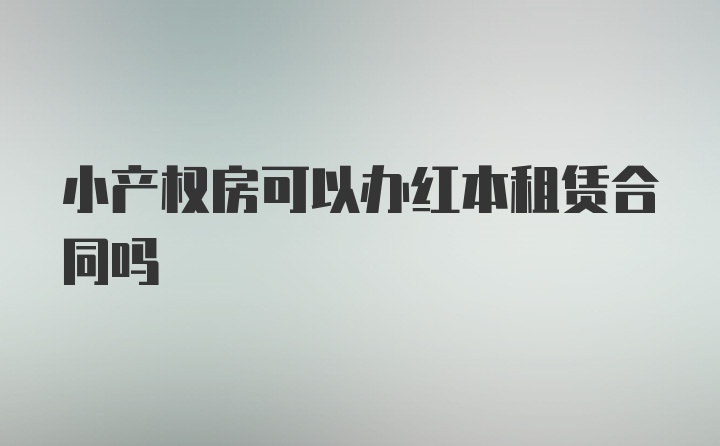 小产权房可以办红本租赁合同吗