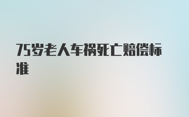 75岁老人车祸死亡赔偿标准