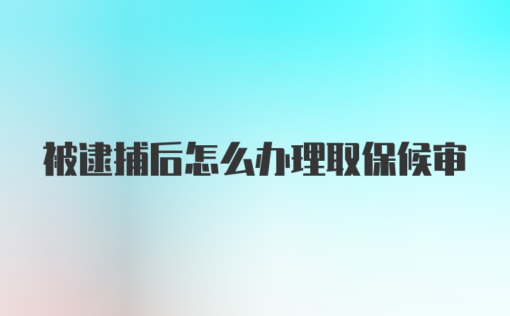 被逮捕后怎么办理取保候审