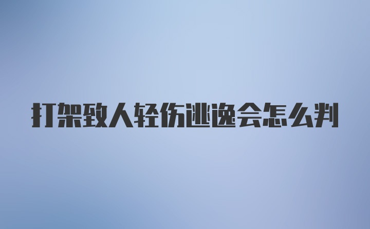 打架致人轻伤逃逸会怎么判