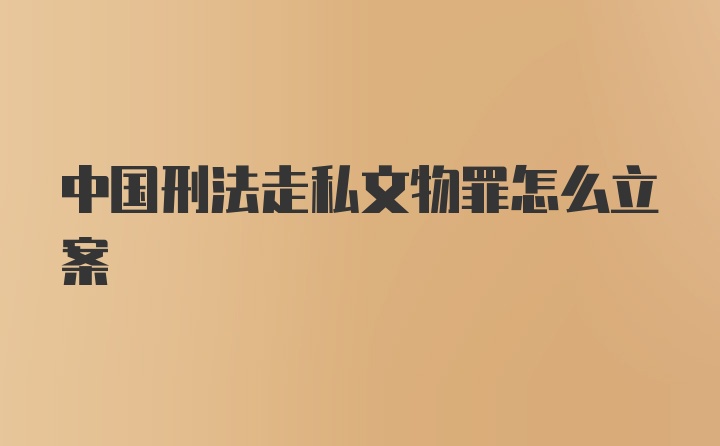 中国刑法走私文物罪怎么立案