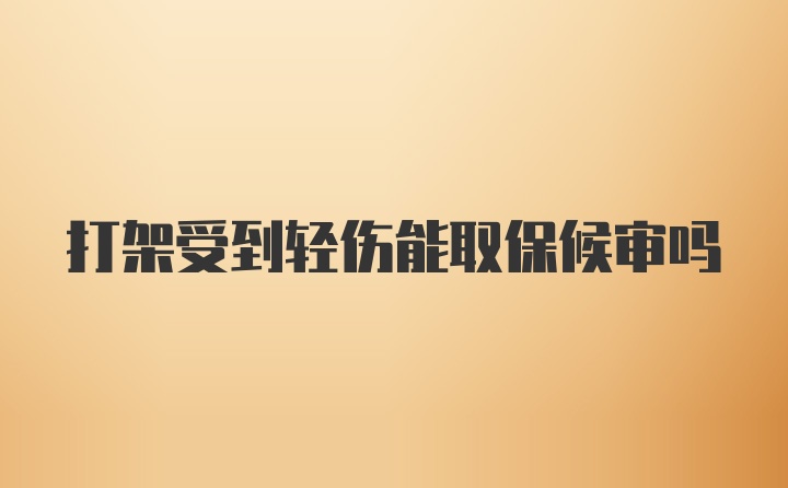 打架受到轻伤能取保候审吗