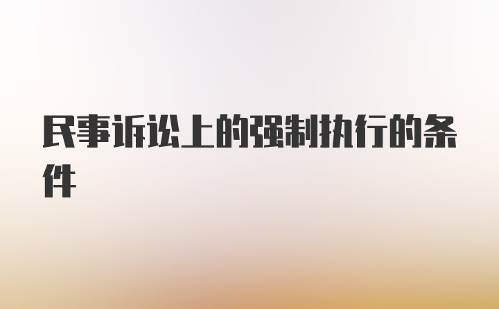 民事诉讼上的强制执行的条件