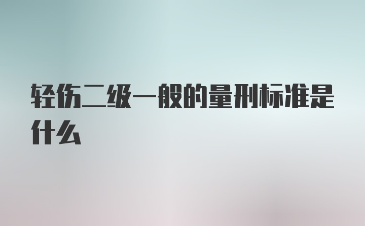 轻伤二级一般的量刑标准是什么