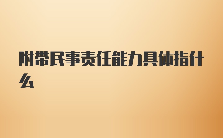 附带民事责任能力具体指什么