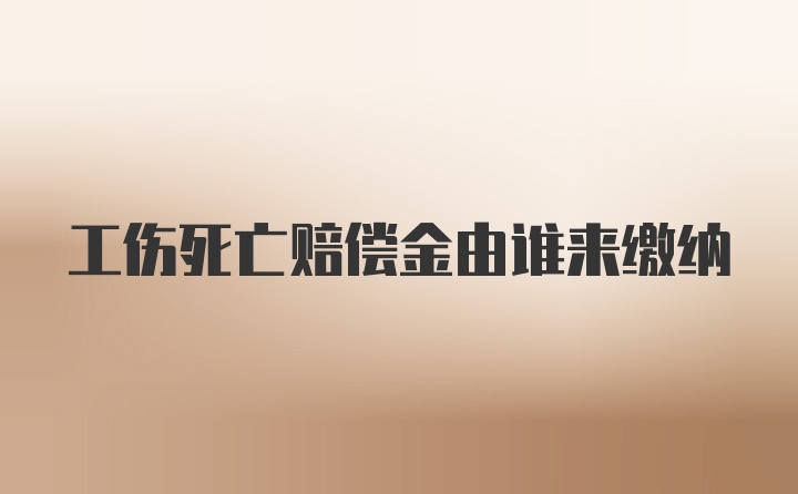 工伤死亡赔偿金由谁来缴纳