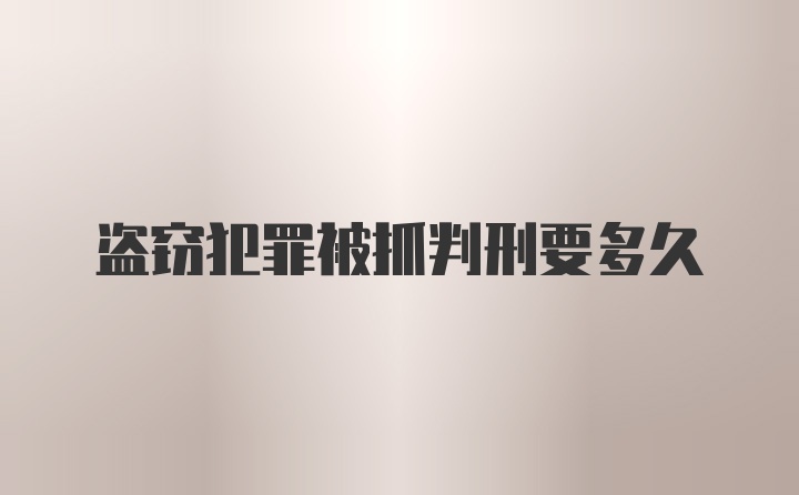 盗窃犯罪被抓判刑要多久