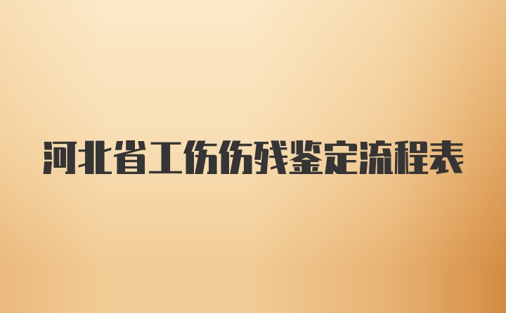 河北省工伤伤残鉴定流程表