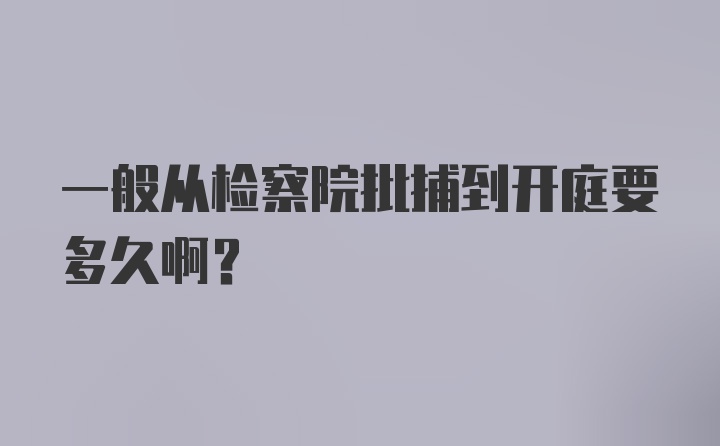 一般从检察院批捕到开庭要多久啊？