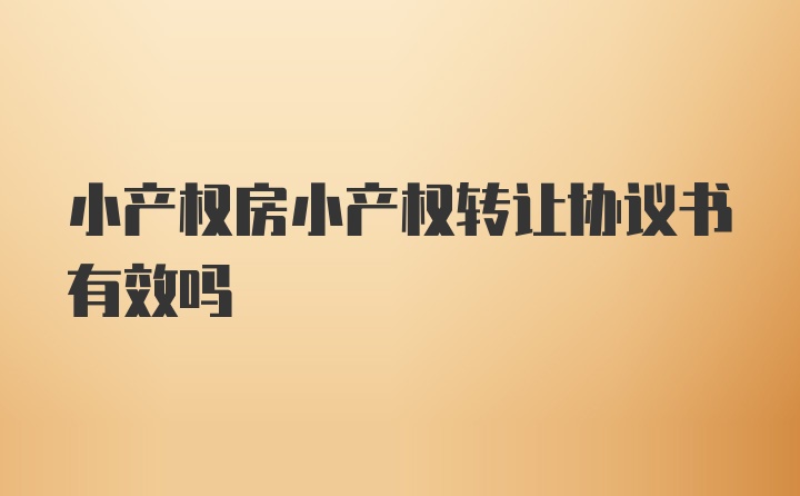 小产权房小产权转让协议书有效吗