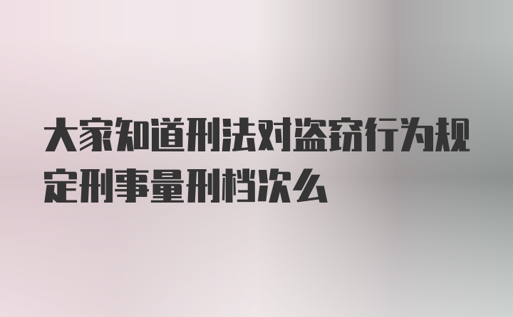 大家知道刑法对盗窃行为规定刑事量刑档次么