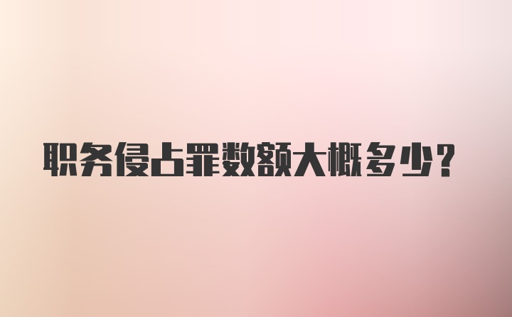 职务侵占罪数额大概多少?