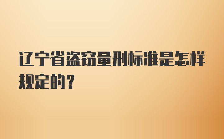 辽宁省盗窃量刑标准是怎样规定的？