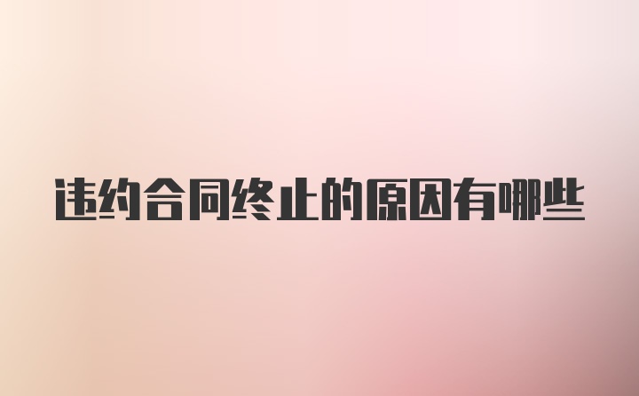 违约合同终止的原因有哪些