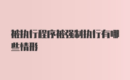 被执行程序被强制执行有哪些情形