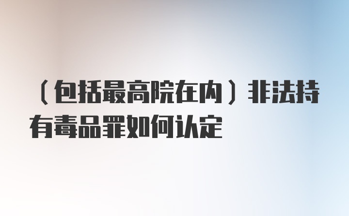 （包括最高院在内）非法持有毒品罪如何认定