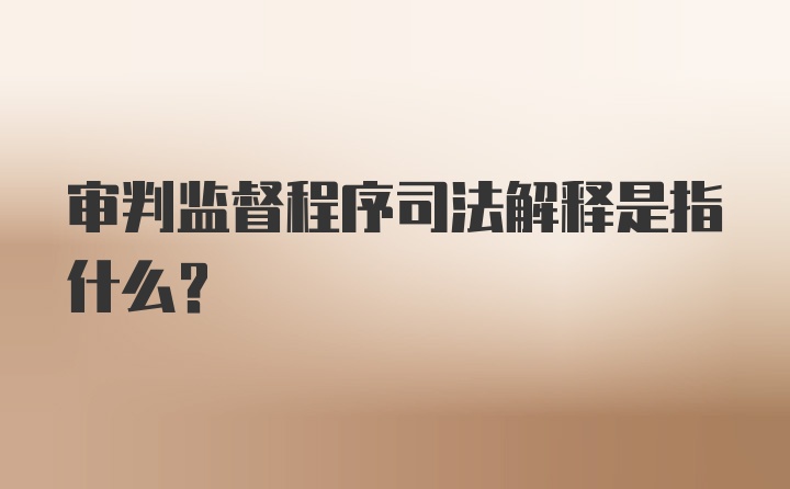 审判监督程序司法解释是指什么？