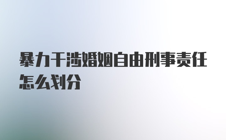 暴力干涉婚姻自由刑事责任怎么划分