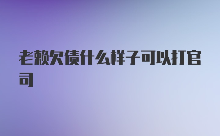 老赖欠债什么样子可以打官司