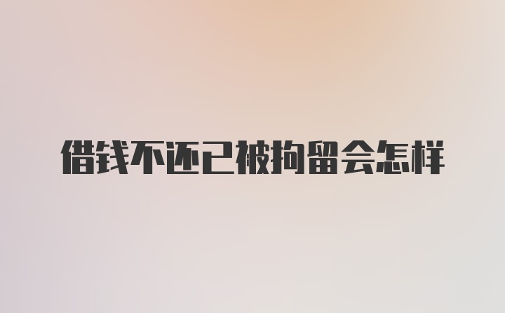 借钱不还已被拘留会怎样