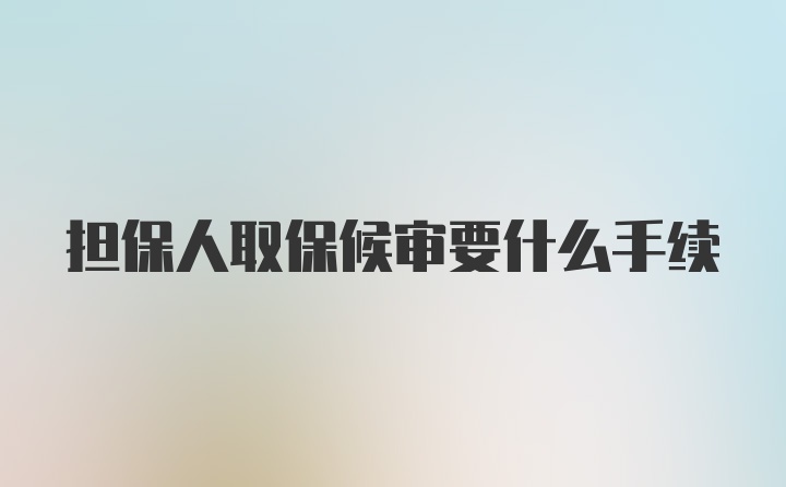 担保人取保候审要什么手续