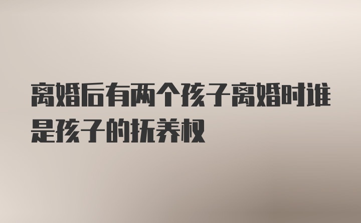 离婚后有两个孩子离婚时谁是孩子的抚养权