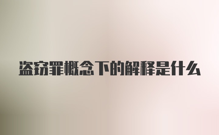 盗窃罪概念下的解释是什么