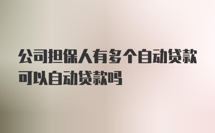 公司担保人有多个自动贷款可以自动贷款吗