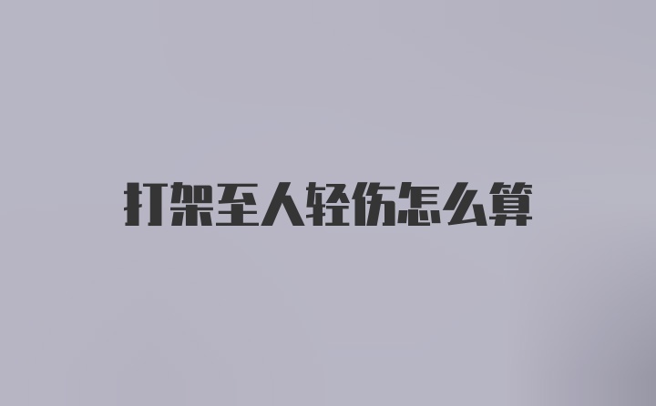 打架至人轻伤怎么算