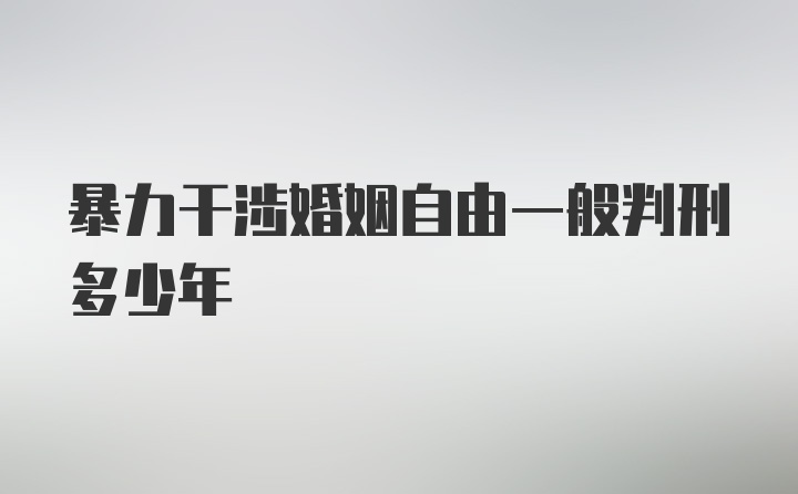 暴力干涉婚姻自由一般判刑多少年