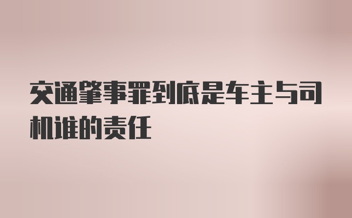 交通肇事罪到底是车主与司机谁的责任