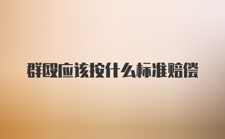 群殴应该按什么标准赔偿