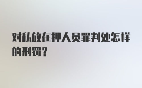 对私放在押人员罪判处怎样的刑罚？