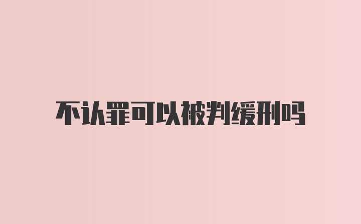 不认罪可以被判缓刑吗