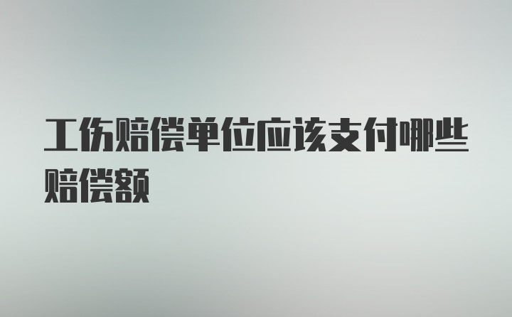 工伤赔偿单位应该支付哪些赔偿额