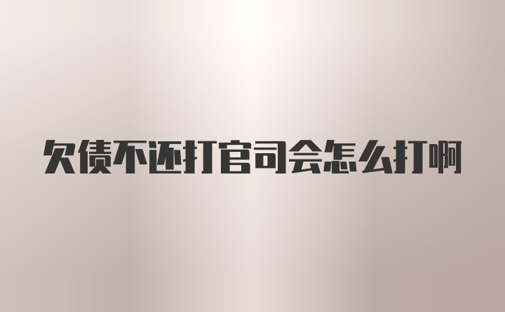 欠债不还打官司会怎么打啊