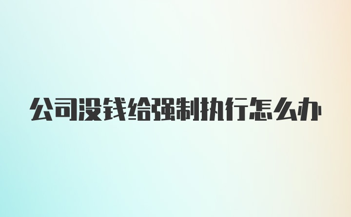 公司没钱给强制执行怎么办