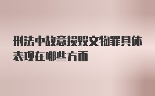 刑法中故意损毁文物罪具体表现在哪些方面