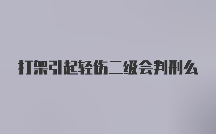 打架引起轻伤二级会判刑么