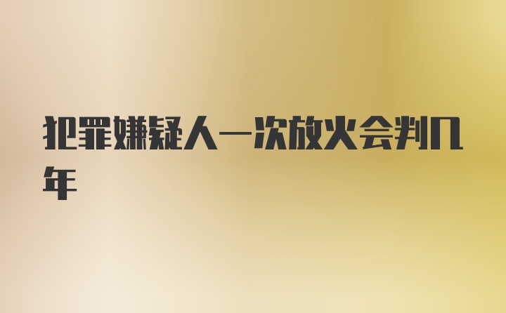 犯罪嫌疑人一次放火会判几年