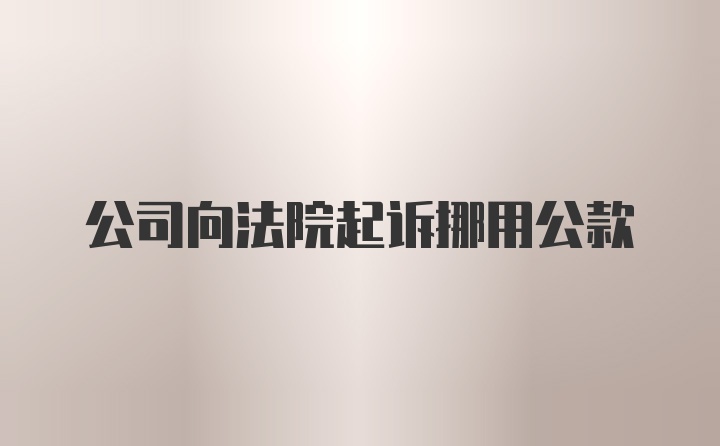 公司向法院起诉挪用公款