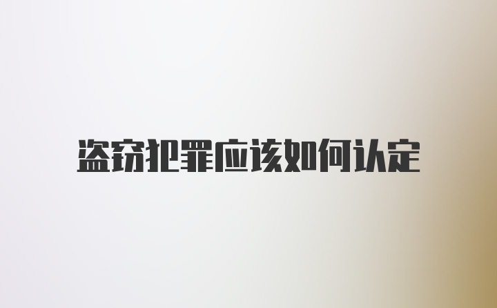 盗窃犯罪应该如何认定