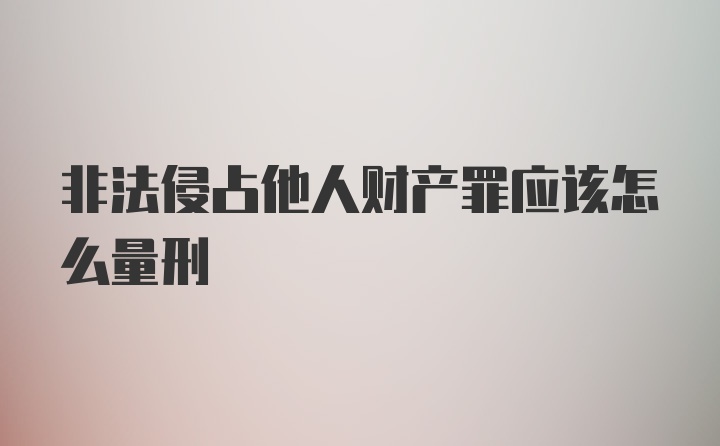 非法侵占他人财产罪应该怎么量刑