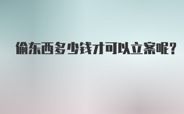 偷东西多少钱才可以立案呢？